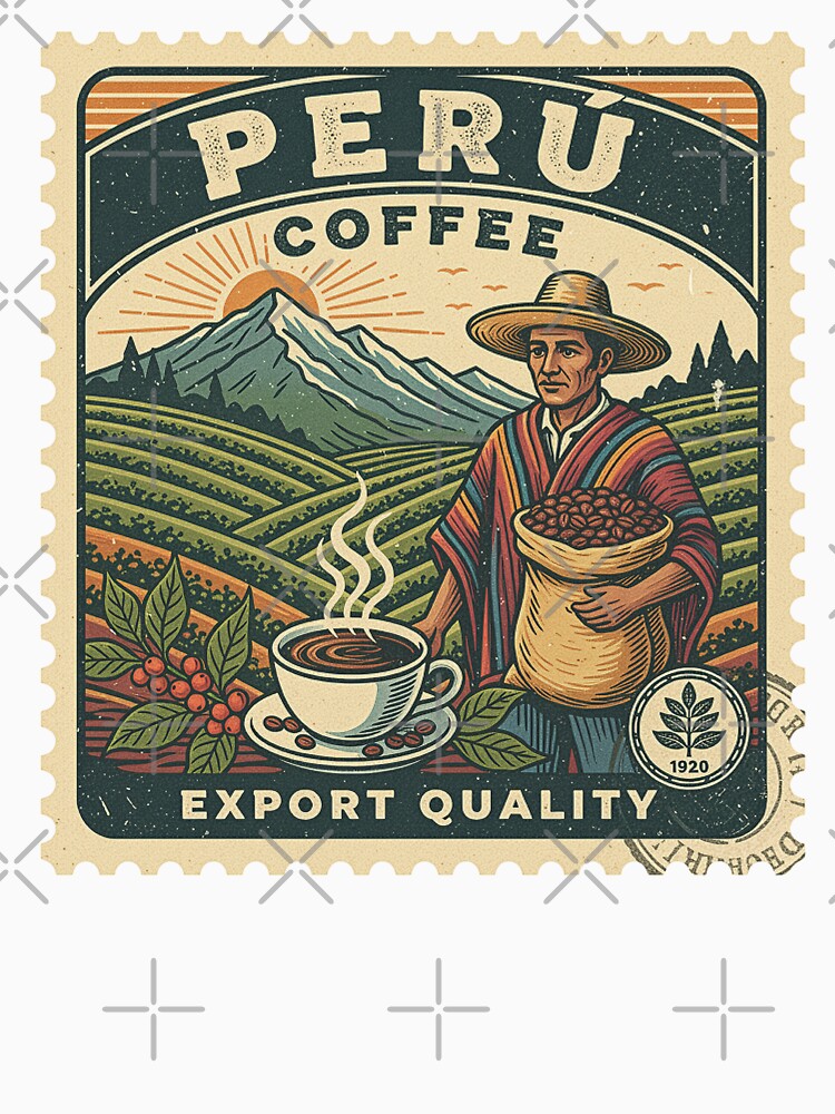 Peru Coffee Vintage Farmer Mountain Landscape by d247