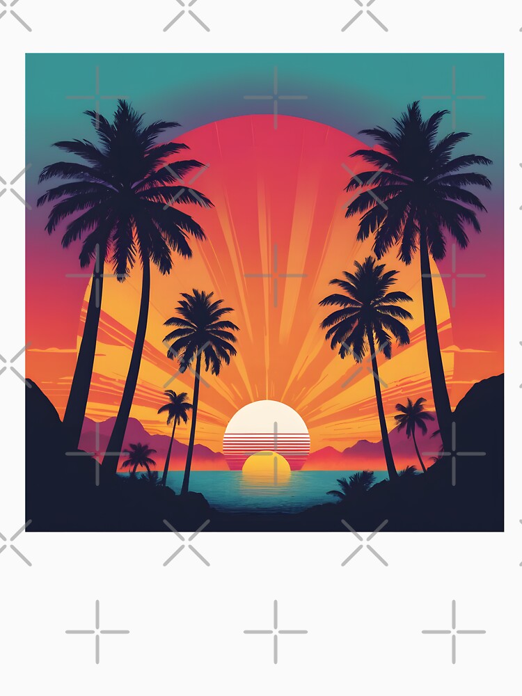 Retro Sunset Palm Trees 80s Vintage Aesthetic - 15 by RELAX STATION
