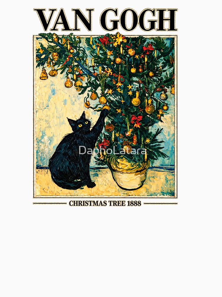 Van Gogh Cat Funny Christmas by DaphoLatara
