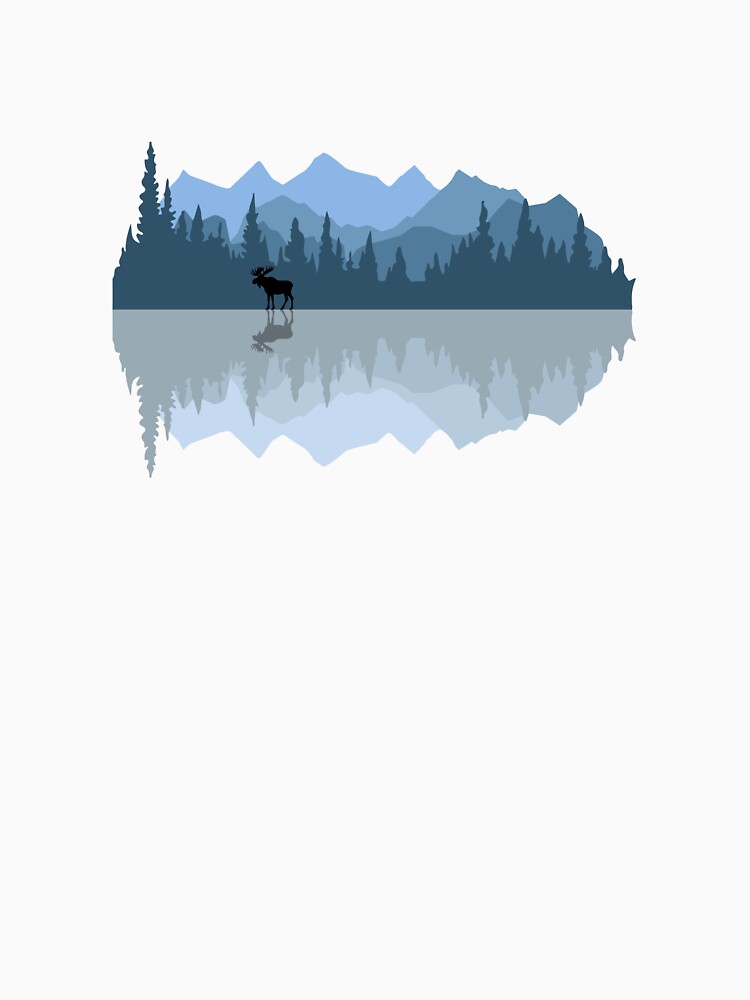 Wilderness Reflection – Mountain Lake Moose Silhouette by HooptownRV