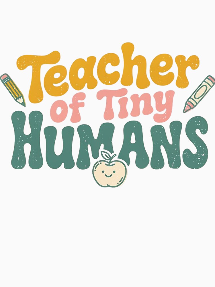 Teacher of Tiny Humans Funny Retro Teacher Back to School Shirt by Fanous