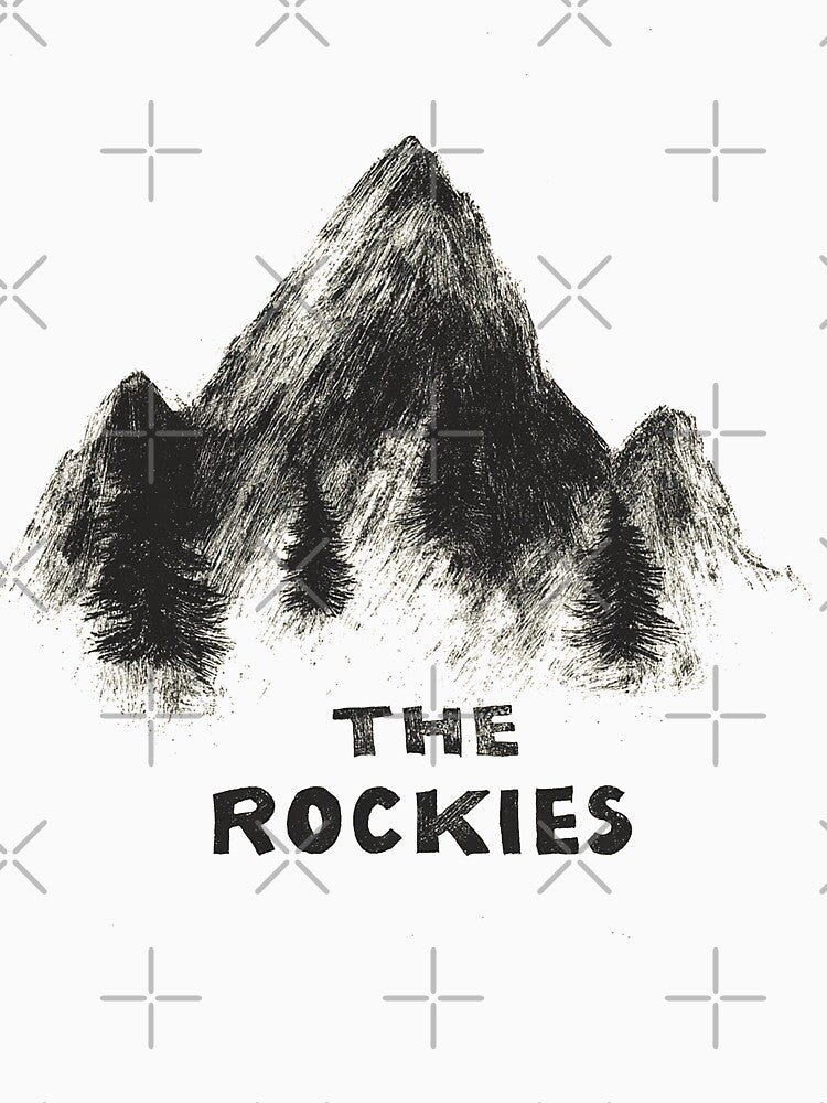 The Rockies Minimalist Sketch by Retro Travel Design