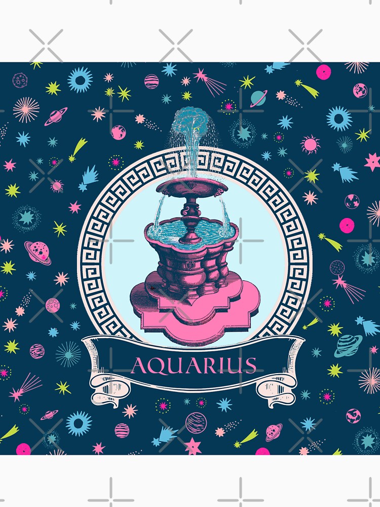 Aquarius Star Sign Celestial Art by PrintyBazaar