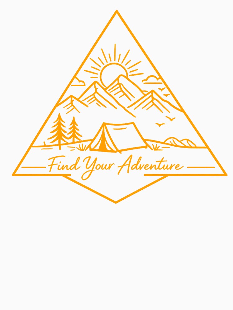 Find Your Adventure | Minimalist yellow outline print by Masha_D