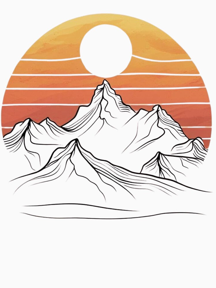 Mountain Landscape in Minimal Line Art by startwell