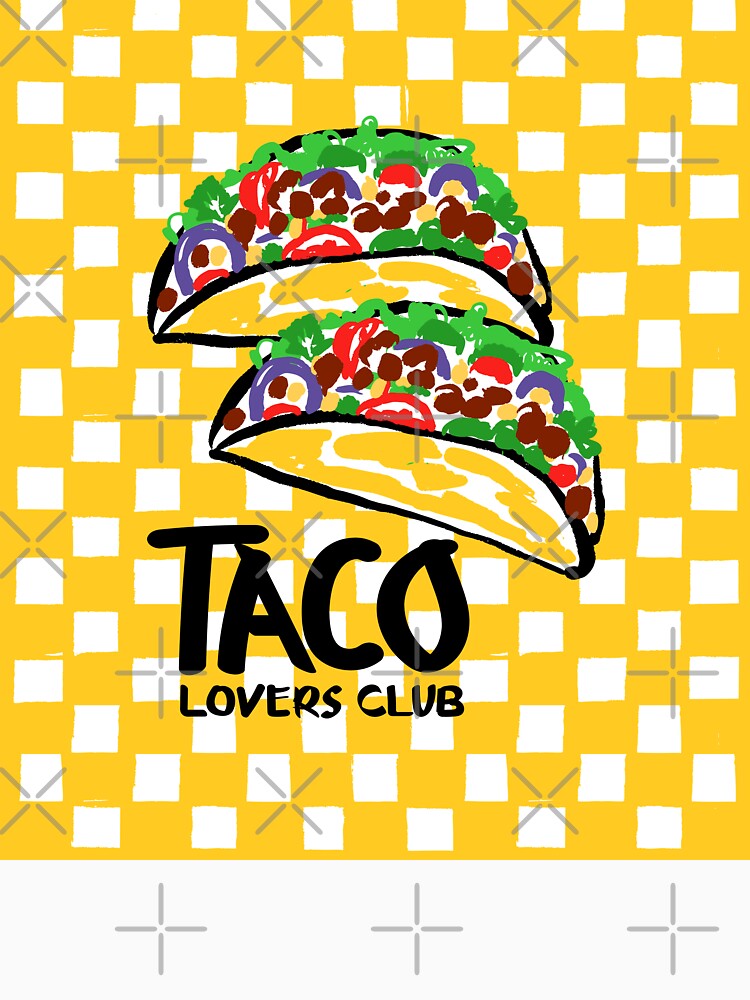 Taco Lovers Club Yellow Checkered Vintage Illustration by MaiZephyr
