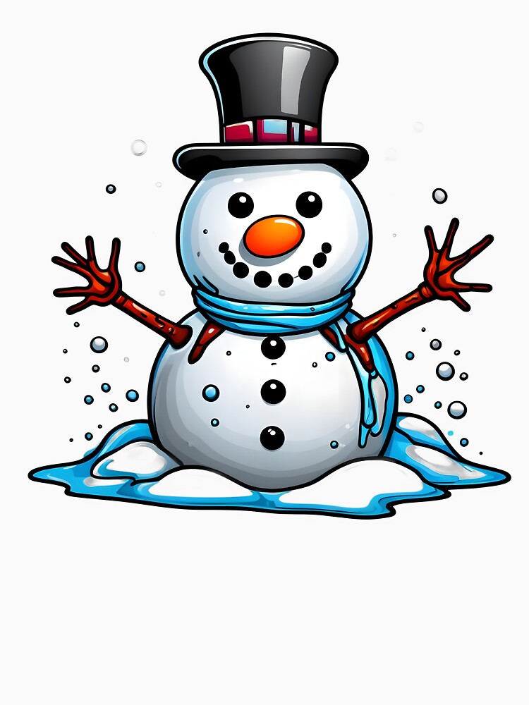 Melting snowman Christmas t-shirt by Travelcases