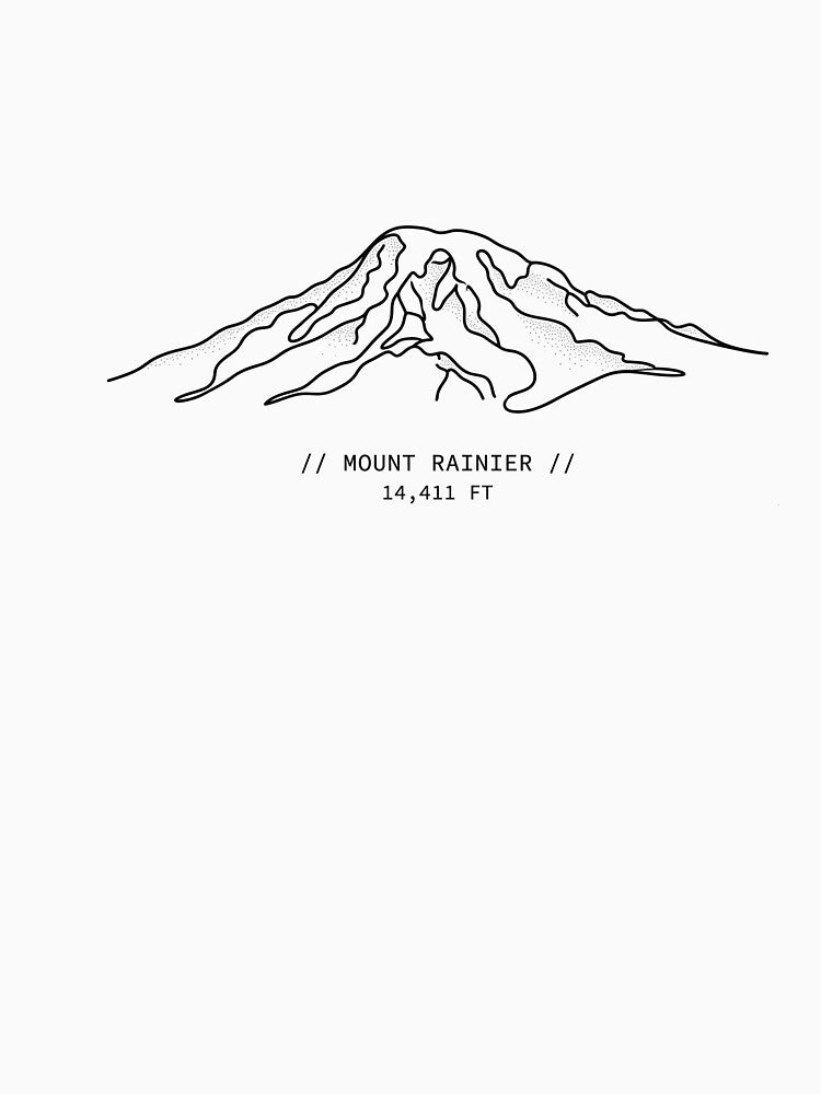 Mount Rainier Minimalist Line Art (Black Edition) by PeakLineStudio