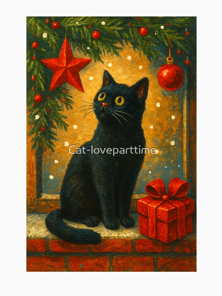 Black Kitten on Christmas Eve by Cat-loveparttime