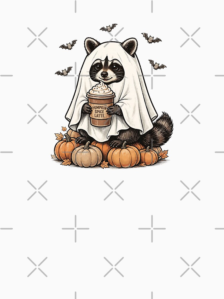 Ghost Raccoon Pumpkin Spice Latte - Funny Halloween Fall Pumpkin Spice Latte by Neurospicy Trolls