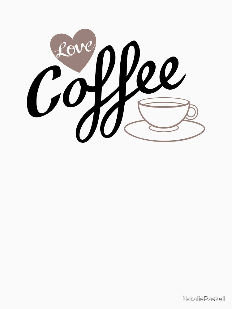 Love Coffee Script & Cup Black & Taupe by NataliePaskell