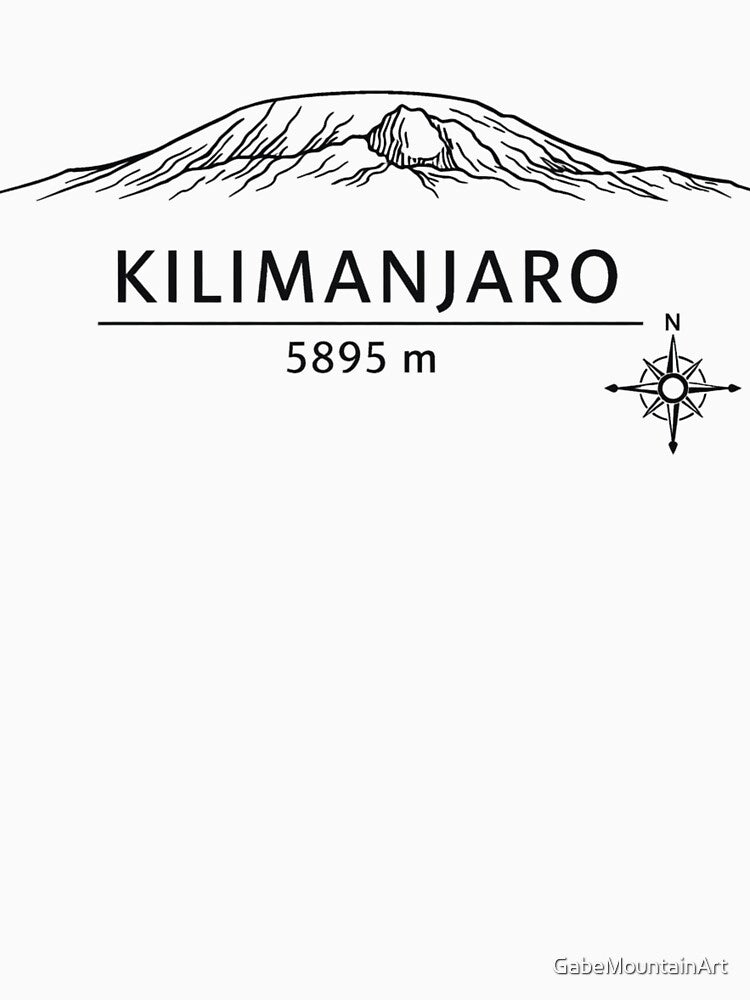 Seven Summits Africa – Kilimanjaro 5895 m Minimalist Line Art Design by Gabe1983