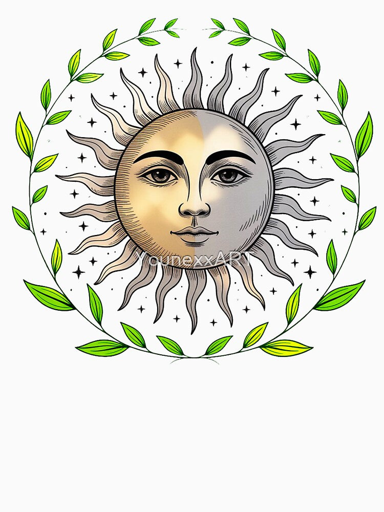 sun and moon face by YounexxART