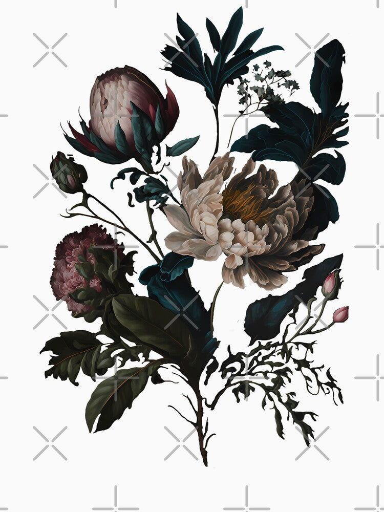 Dark Academia Peony Botanical by Katty-G