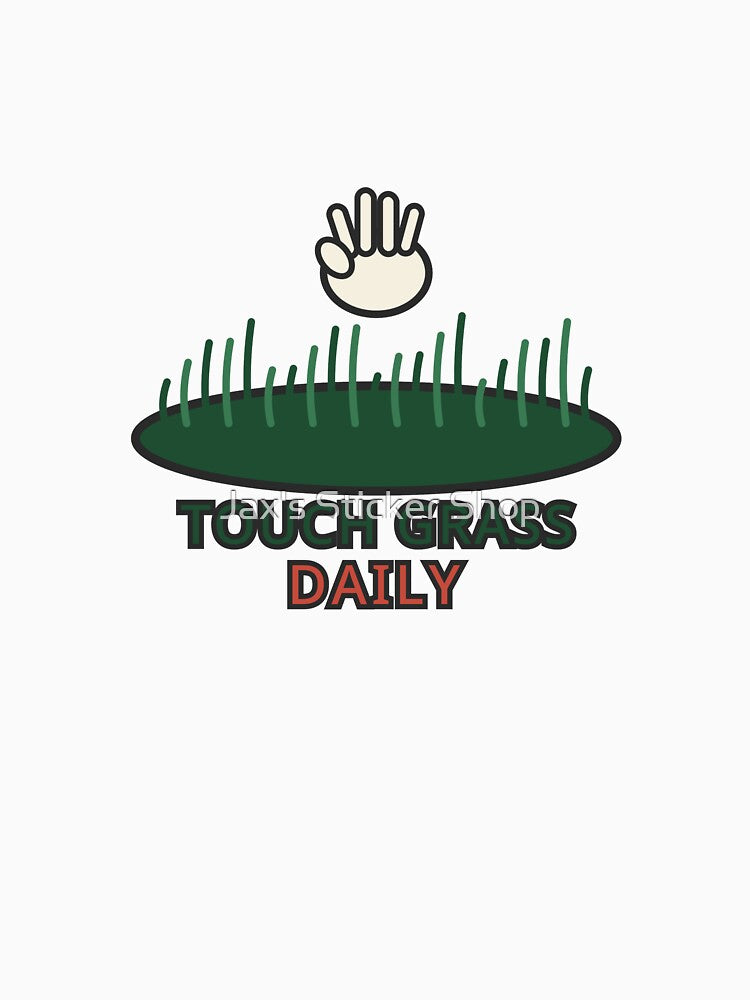 Touch Grass Daily Sticker Funny Wellness Outdoor Gift by Jacqueline Flynt