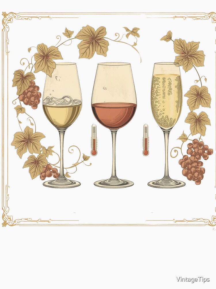 Wine Serving Temperature Guide – Elegant Vintage Illustration by VintageTips