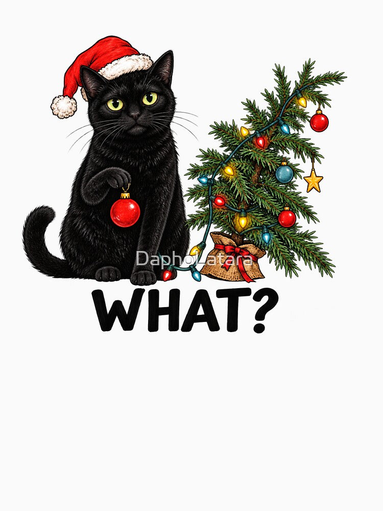 Funny Black Cat Christmas by DaphoLatara