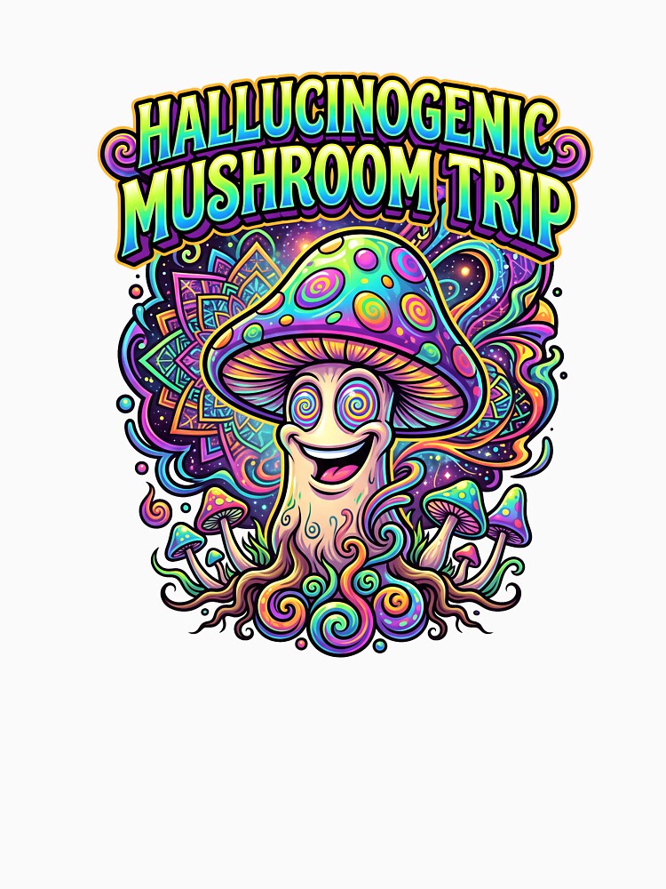 Hallucinogenic Mushroom Trip Psychedelic Cartoon by castillomiami