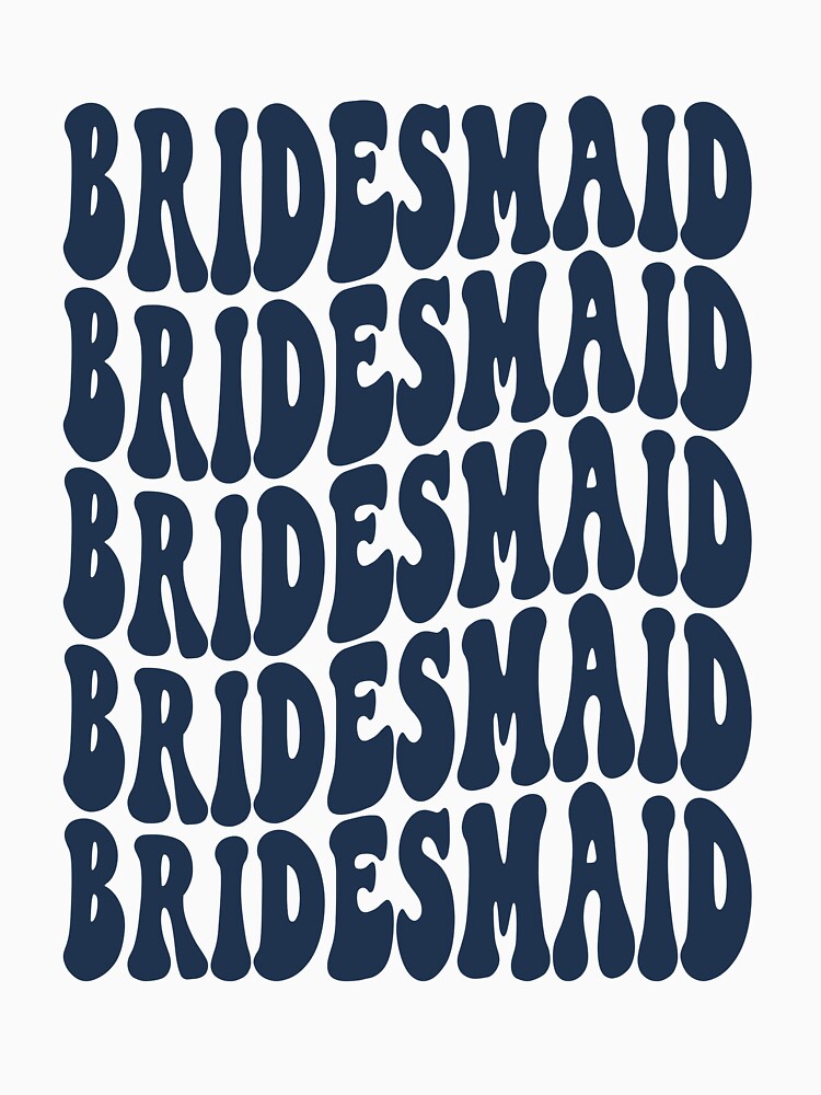 Bridesmaid Navy Blue Retro Graphic Bridal Party Gifts for Bachelorette Party by mysticblvd