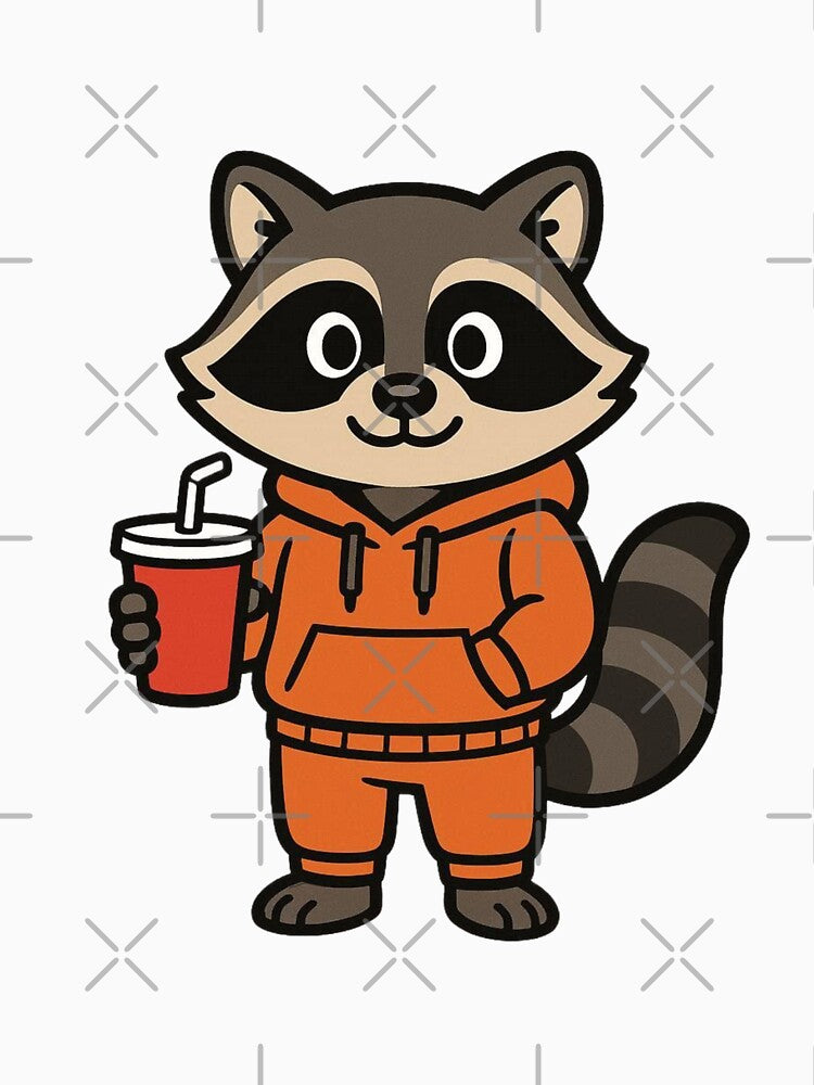 Cheeky Raccoon in Hoodie and Sweatpants – Funny Cartoon Style by Confuzz1ed
