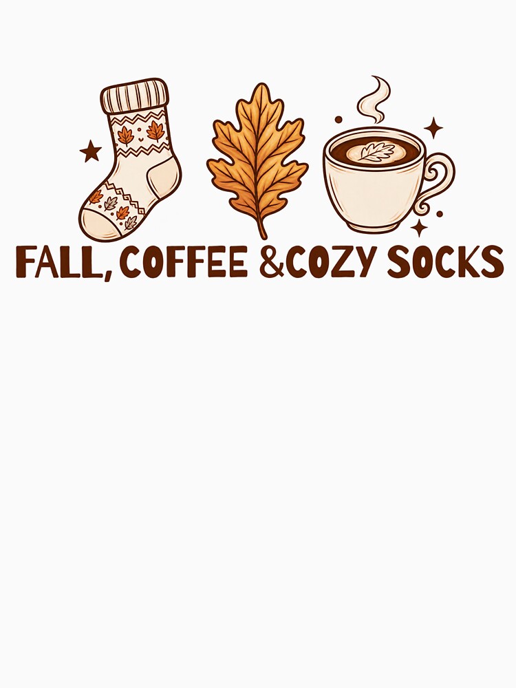 FALL,COFFEE&COZY SOCKS art for Autumn/fall season. by ZANU creativity