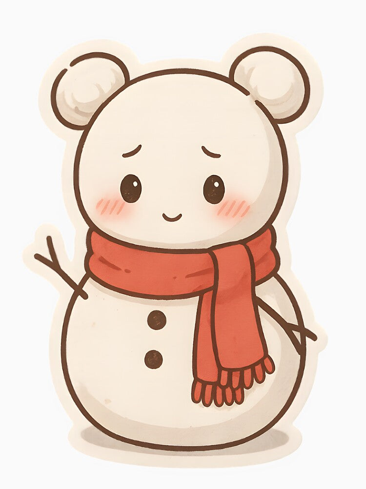 Shy Kawaii Snowman with Space Buns by OsasChild