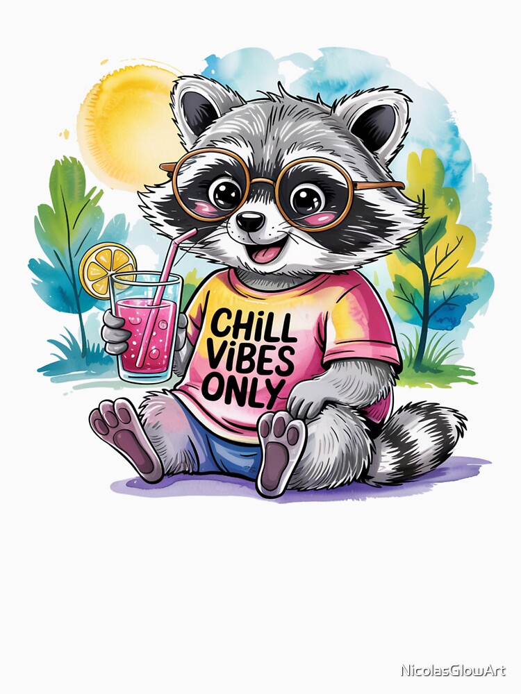 Chill Vibes Raccoon by NicolasGlowArt