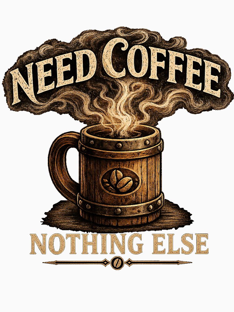 Need Coffee Nothing Else – Vintage Coffee Lover Design by Claws & Chaos