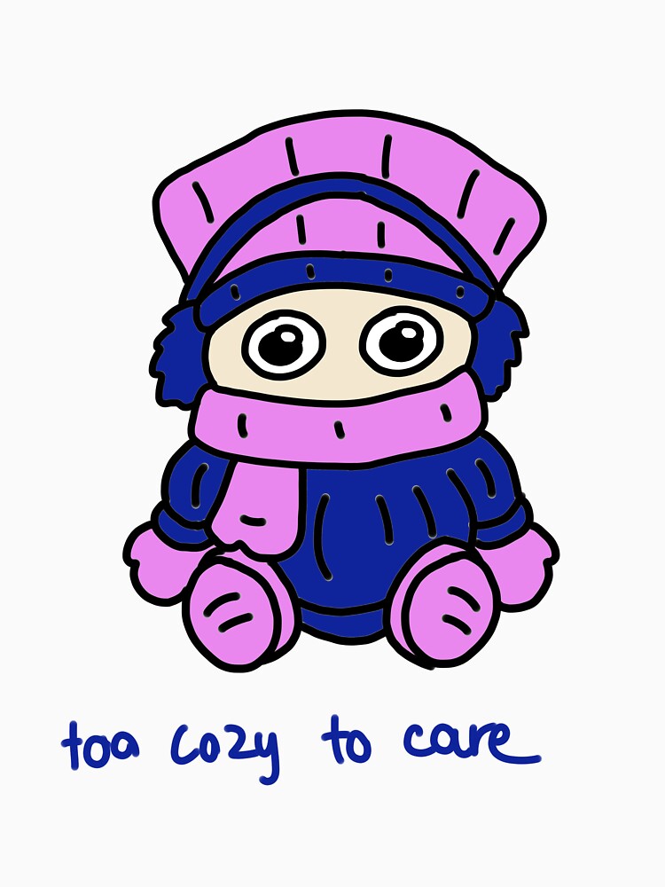 Too Cozy to Care Cute Winter Character Illustration by Baby-Care