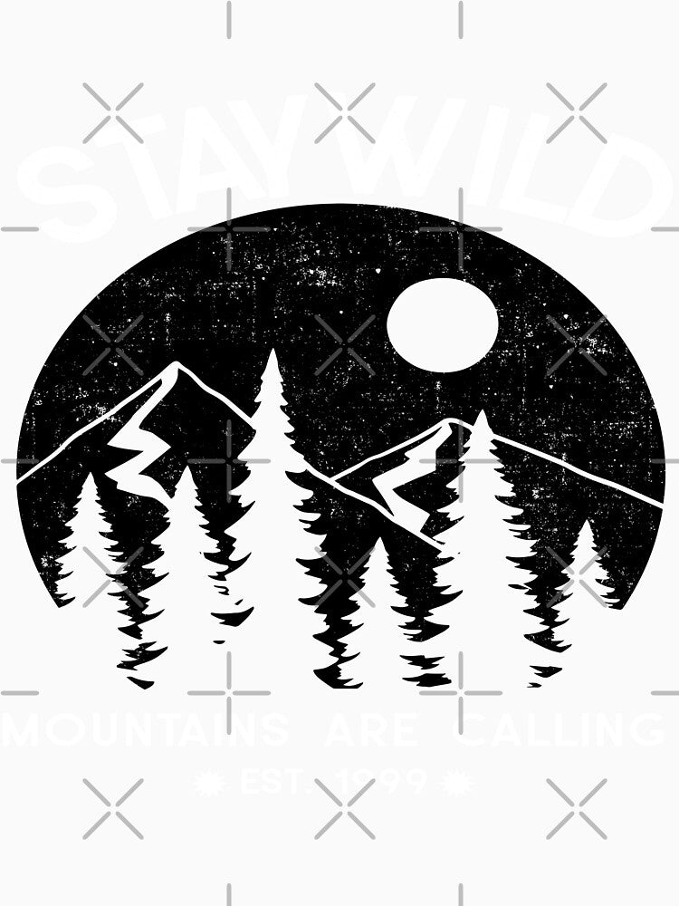 Stay Wild The Mountains Are Calling Full Moon And Mountain Trail by LMcDs