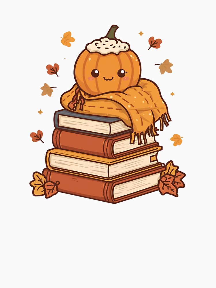Cozy Pumpkin Spice and Books – Autumn Kawaii Fall Design by Activity01