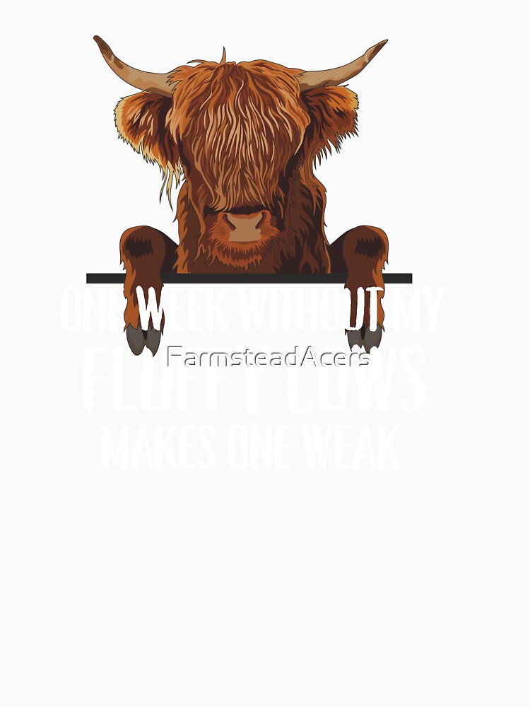 Fluffy Long Hair Brown cows Highland Cow jokes by FarmsteadAcers