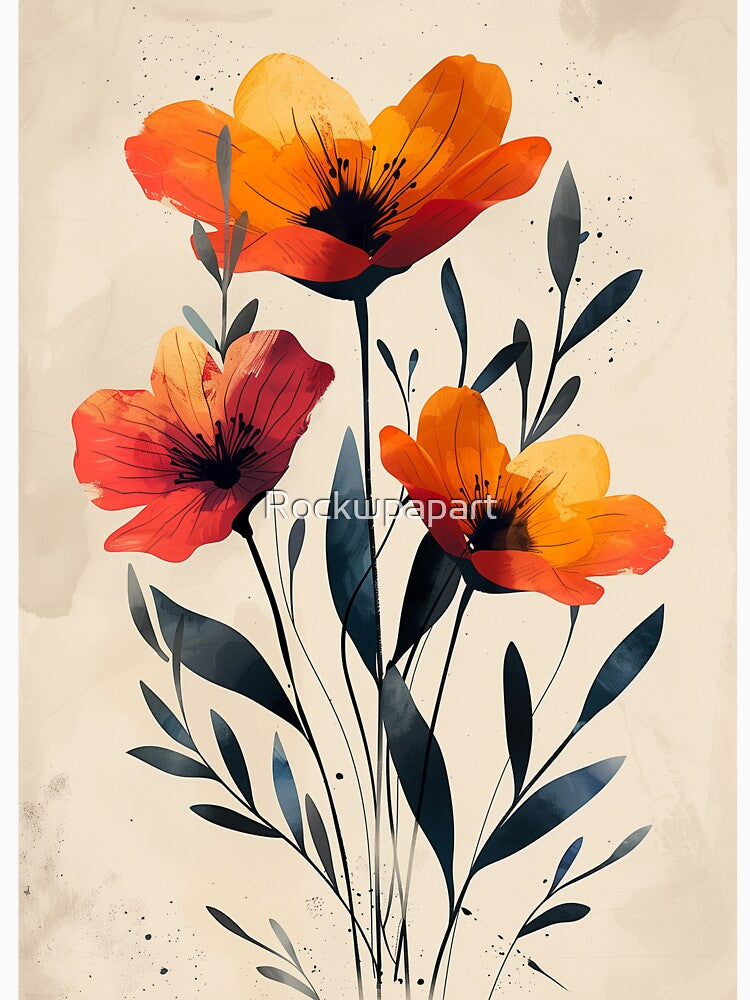 wildflowers watercolor art by Rockwpapart