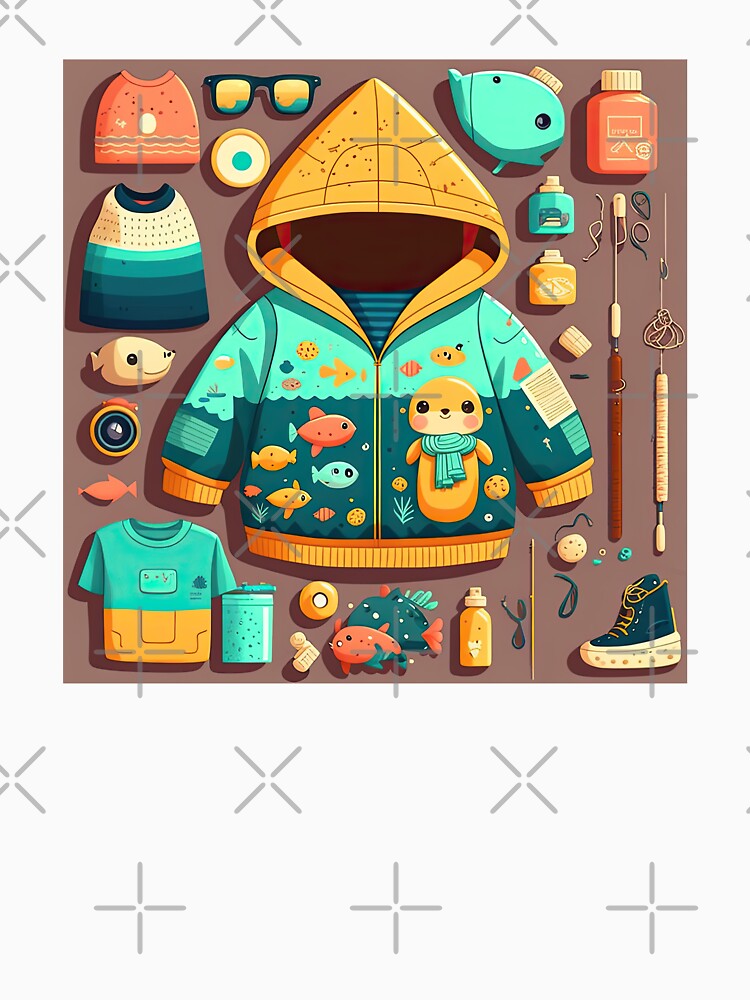 Fishing Gear Clothes: Hooked On Fishing Pattern by ultra-cute