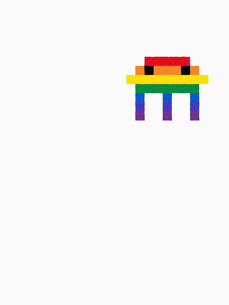 A retro rainbow space invader by WandaVanning