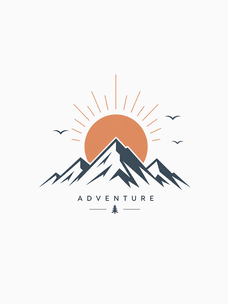 Minimalist Mountain Sunrise Travel Design - Wanderlust Adventure by VisualArtsOasis