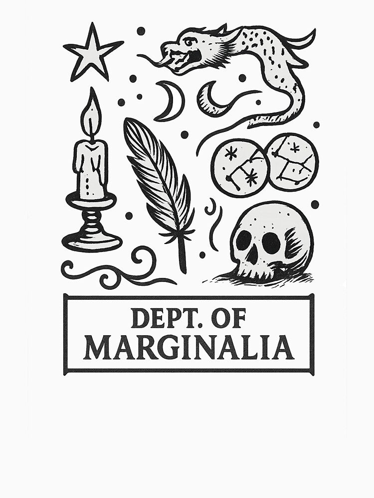 Dept. of Marginalia – Dark Academia Occult Doodles | Skull, Candle, Quill & Dragon by DavidMay