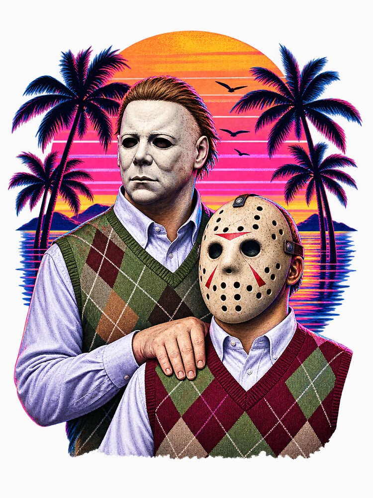 Retro halloween funny horror movie fans love sunset by HarmonieNova