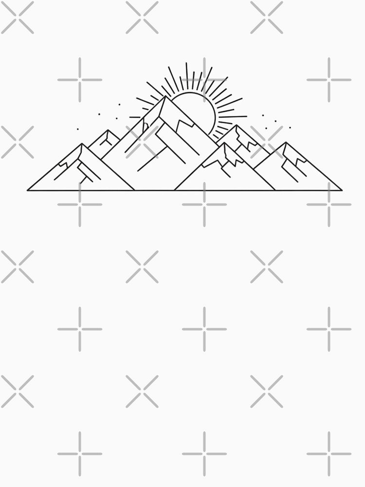 Zen Mountain Minimalist Lines – Calm Nature Aesthetic Design by JustCrafted