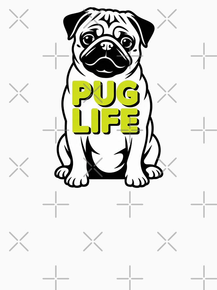 Vintage Mountain Pug Life Minimalist Vector Art by chattsuede