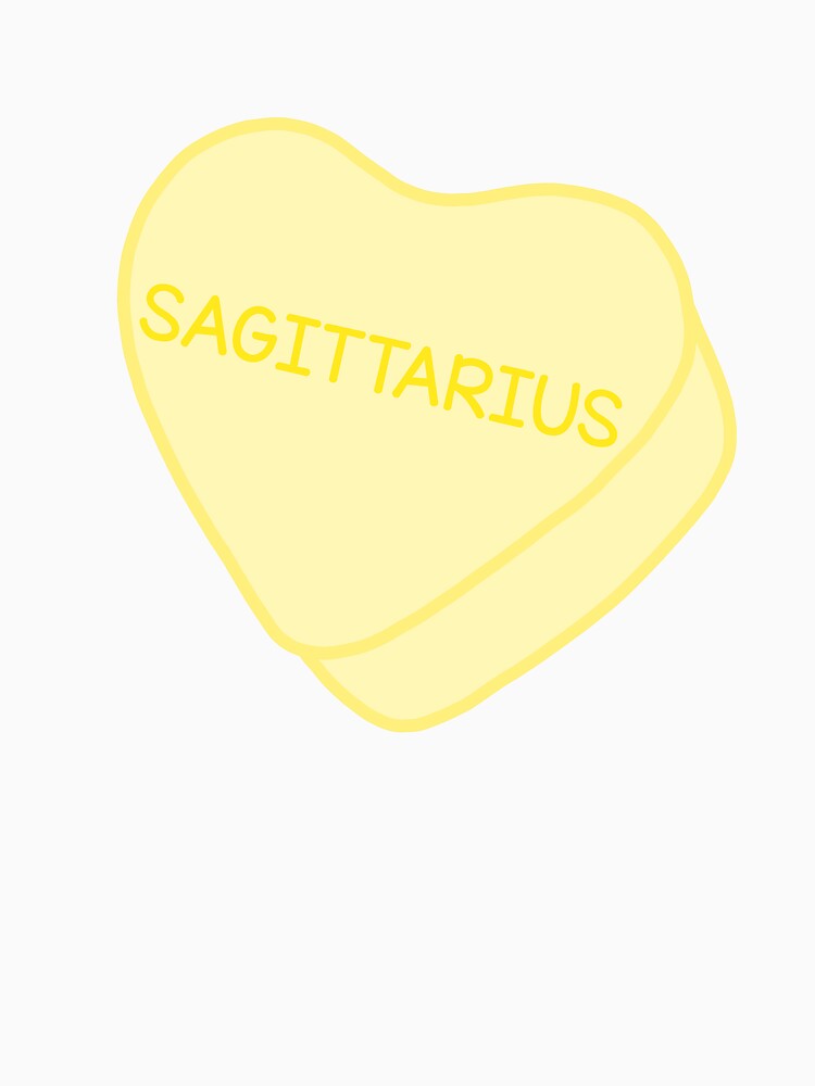 Sagittarius Yellow Candy Heart Sweet Heart Cute by SlimyFish