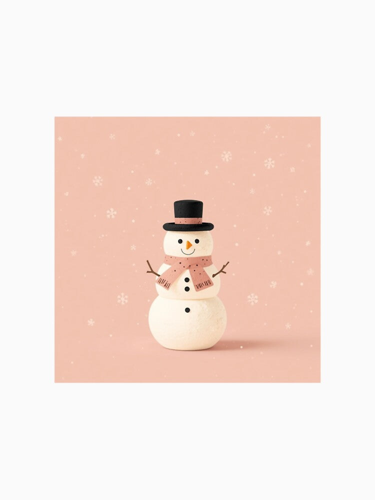 Minimalist Snowman Toy – Cozy Christmas Winter Illustration by mayatA-rt