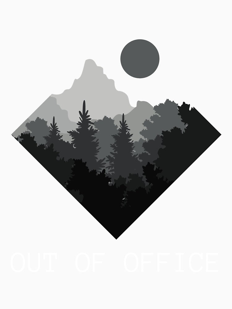 Monochrome Mountain Peak– Minimal Outdoor Adventure Design by ContigoART