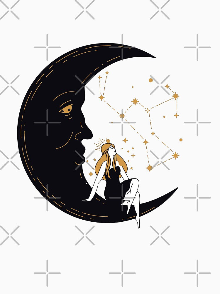 Celestial Moon Godess and Orion Constellation by MamaNeeaDesigns