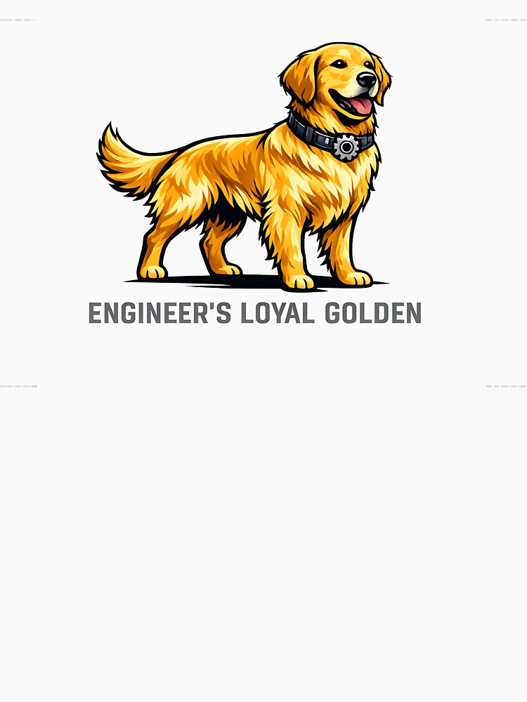 Engineer's Loyal Golden Retriever Engineer Gift T-Shirt by Sahil Randhawa