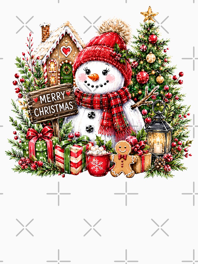 Cute Christmas Snowman Merry Christmas Winter Holiday by madebymayberry