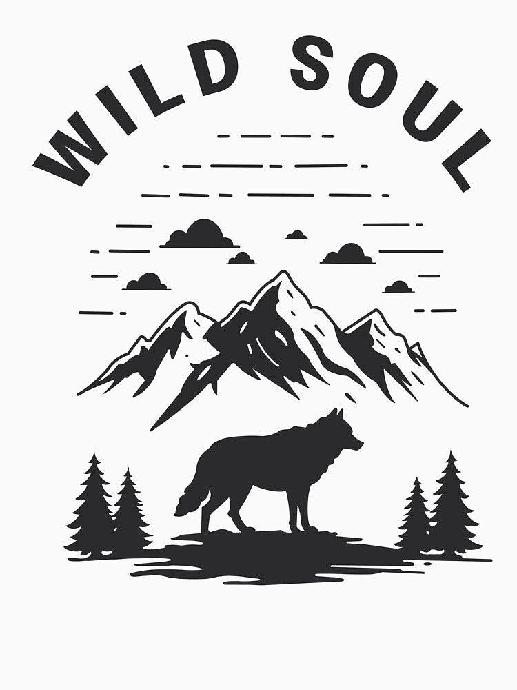 Wild Soul – Wolf Silhouette & Mountain Design by ByRAM Project