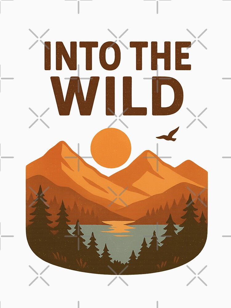 Into the Wild – Minimalist nature design with sunset and mountains by GentleinNature