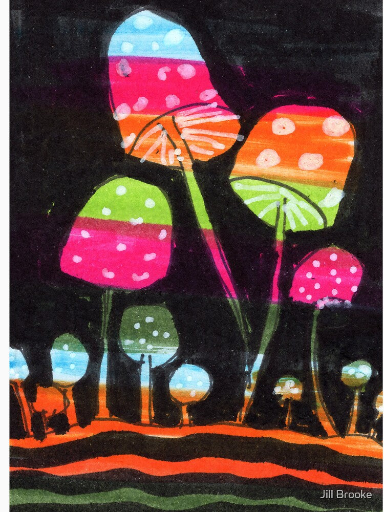 Colorful Mushrooms by Jill Brooke