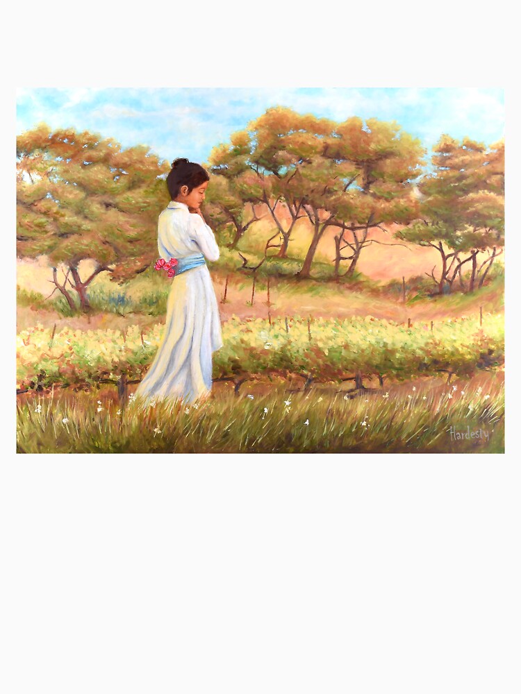 Woman walking in Sonoma California vineyard wine lover by Fantasyart123
